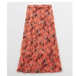 Aerie floral chiffon midi skirt size XL NWT